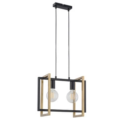 Nowoczesna lampa wisząca EDEN 2x E27 60W szer. 41cm | czarny złoty