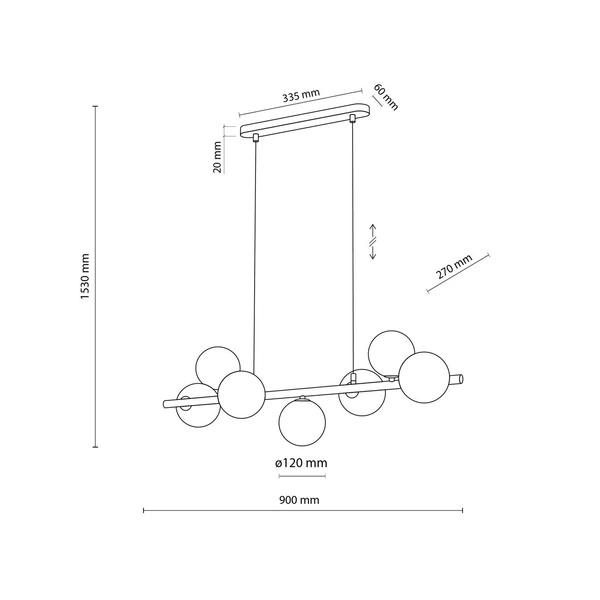 ESTERA BLACK LAMPA WISZĄCA 7 PŁ 5666