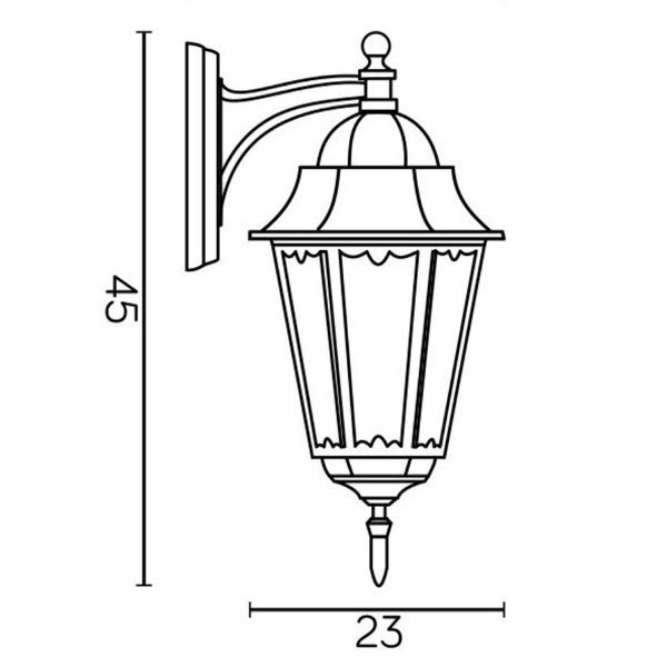 Ozdobny kinkiet zewnętrzny Retro Classic II K 3012/1/DH | czarny