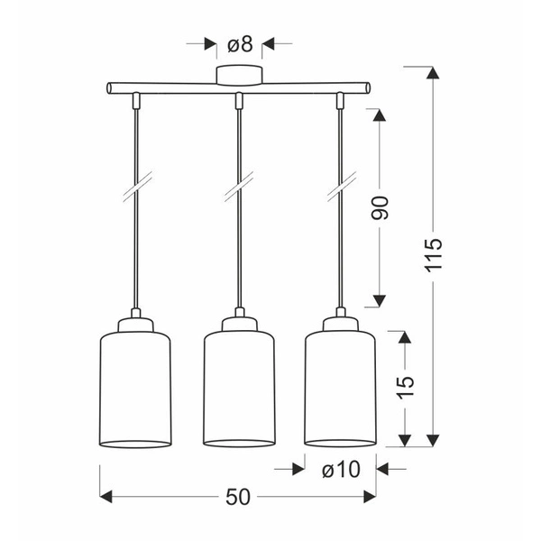 Lampa wisząca ASPRA, 33-16270, czarny/bursztynowy/transparentny, 3x60W E27