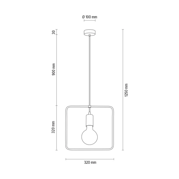 Drewniana lampa wisząca Carsten 1xE27 Max.60W Dąb olejowany/Czarny metal/Czarny kabel z tkaniny 1651174