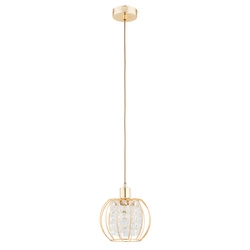 Lampa wisząca ALFA KRISTAL ZŁOTA MIX 1xE27 20cm | 61408