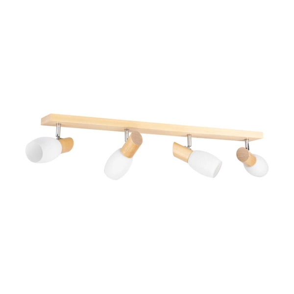Lampa Sufitowa Birgit 4xE14 Max.40W Drewno Brzozowe/Białe Szkło 2046017020766