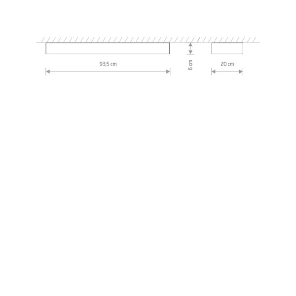 Lampa sufitowa SOFT CEILING LED WHITE 2xT8 16W 90x20cm | biały 7542