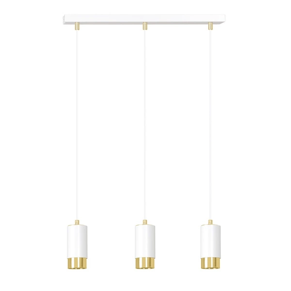 Lampa wisząca Emibig FUMIKO 3 WH/GOLD 815/3