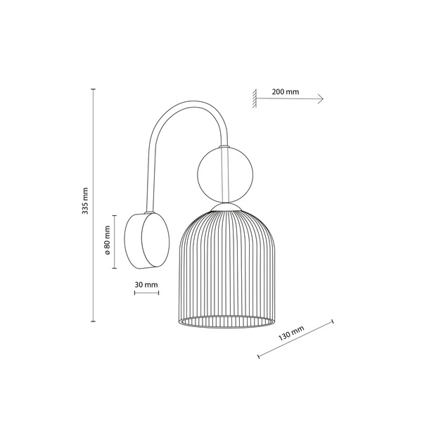 SOPHIA COGNAC KINKIET 1XE14