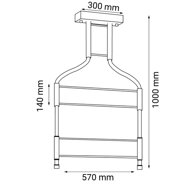 Lampa wisząca alha S 2 - Czarna (570 mm) 3000K 9057 Antigo