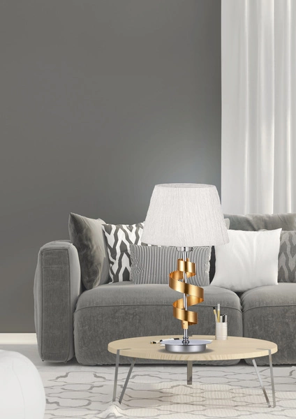 Lampa stołowa/nocna DENIS 41-23483 złoty/chrom/biały 1x60W E27