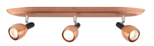 Lampa sufitowa/ścienna CROSS listwa 93-32782 miedziana 3xGU10