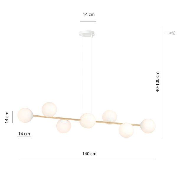 Lampa wisząca Emibig GRAVITY 8 WH GOLD 1242/8