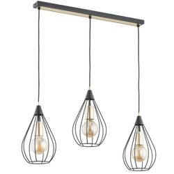 Lampa wisząca ALFA MANAGOS CZARNA 3xE27 75cm | 62235