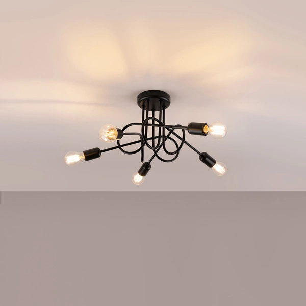 Żyrandol LOOP 5 czarny