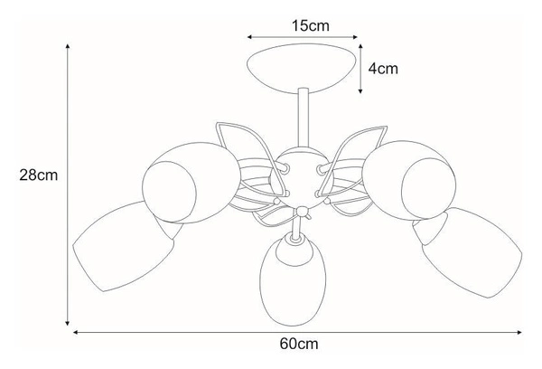 Lampa sufitowa K-JSL-6093/5 CHR z serii XENA