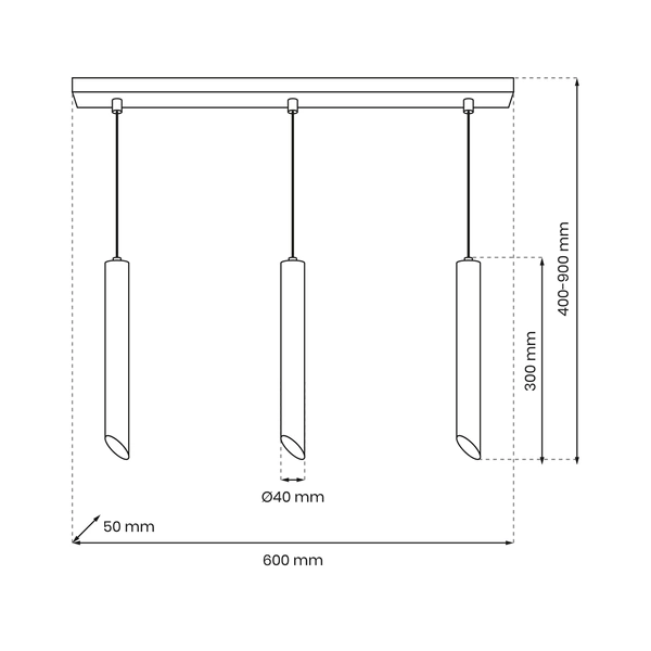 Lampa wisząca CORTE, MLP8829, czarna, 3x8W GU10