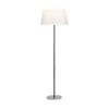 Lampa podłogowa Amor 1xE27 maks. 60W chromowany metal/przezroczysty kabel PVC/biały klosz z tkaniny 6012803010855