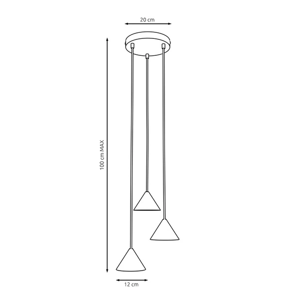 Lampa wisząca Emibig ELIT 3 PREMIUM GOLD 1329/3PREM