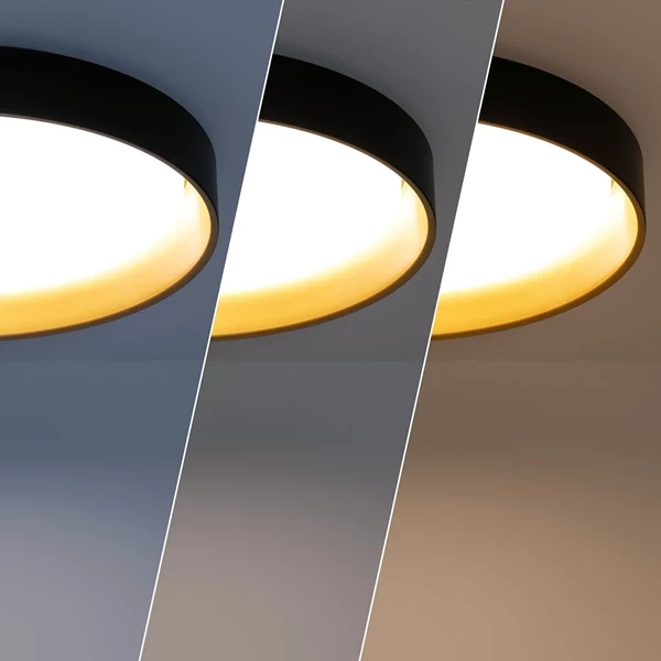 Plafon LED 31W Okrągły Czarno Złoty 50cm 3 Barwy Świecenia CCT Abruzzo Roma
