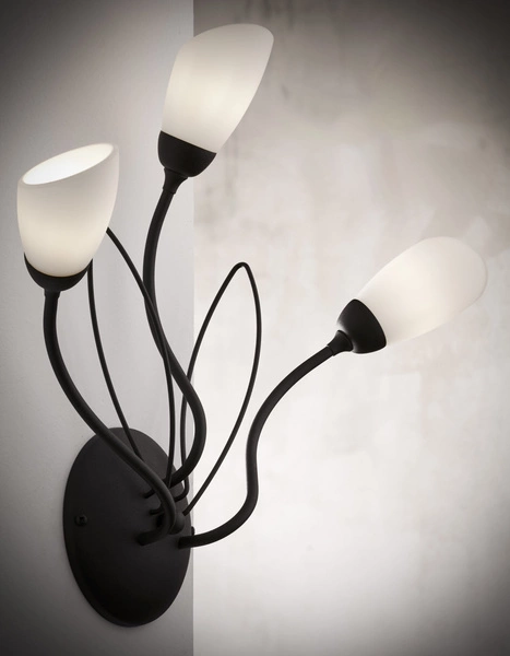 Klasyczny Kinkiet GLORIOSA wys. 44cm 3xG9 14W IP20 | czarny mat