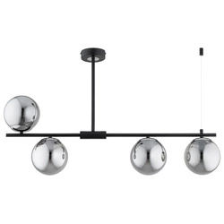 Lampa sufitowa ALFA HILL CZARNA & CHROM 4xE14 86cm | 63338