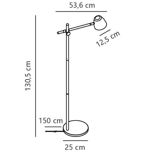 Lampa stojąca THEO GU10 25W Metal | Czarny