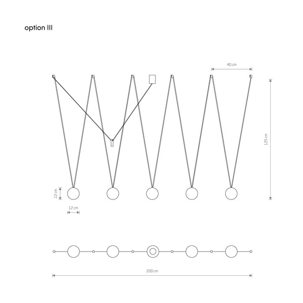 Lampa wisząca SLING V 5xG9 | czarny 10355