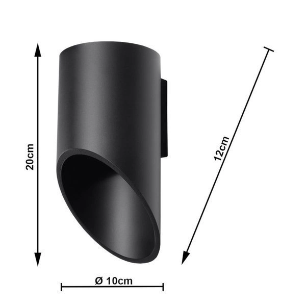 Kinkiet Sollux PENNE 20 aluminium czarny 12W LED, SL.0113