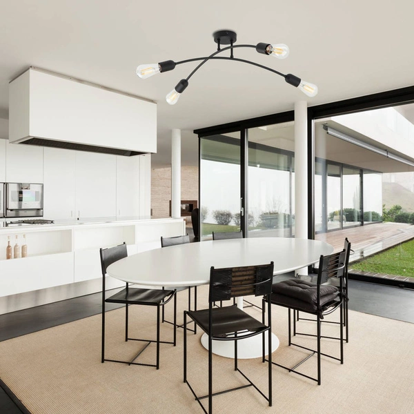 HELIX BLACK LAMPA SUFITOWA 4 PŁ 4687