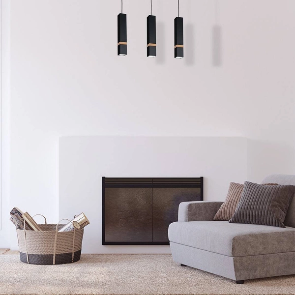 Lampa wisząca nowoczesna listwa VIDAR III czarny szer. 60cm