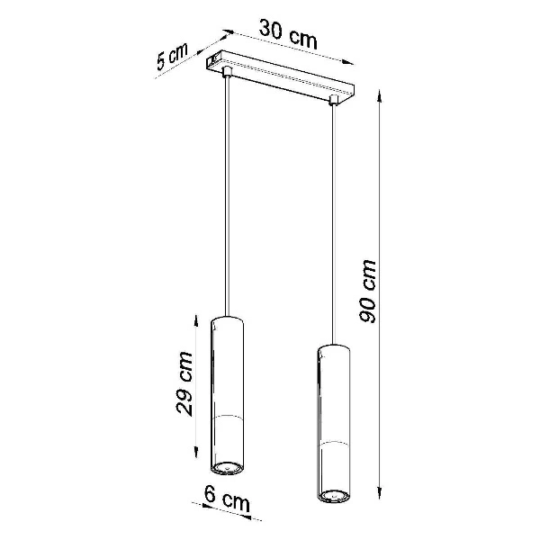 Lampa wisząca LOOPEZ 2 czarny/miedź SL.0947