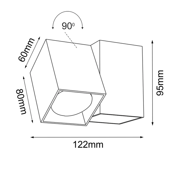 Reflektor Cube 1 - Biały (95 mm) 2293 Antigo