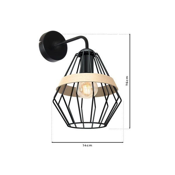 Kinkiet INDUSTRIALNY CLIFF BLACK 1xE27 MLP5523