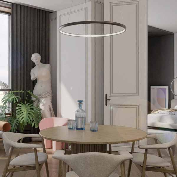 Midway lampa wisząca mała śr.60cm pierścień LED 40W | czarny