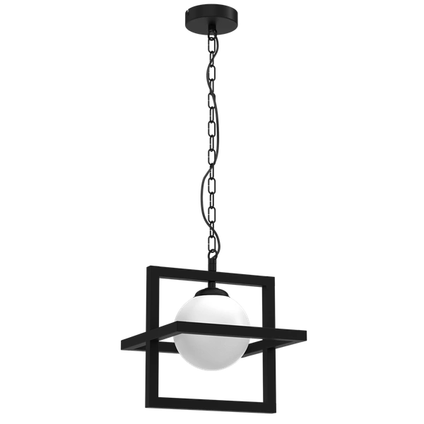 Lampa wisząca DIEGO, MLP8568, czarna z białym kloszem, 1x40W E14
