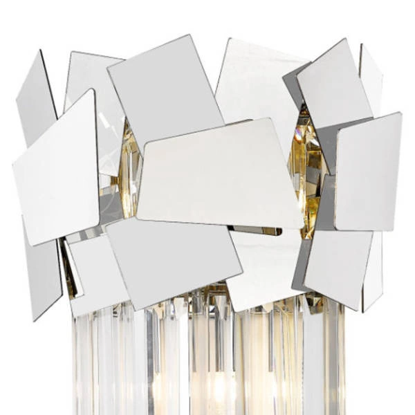 Luksusowa lampa ścienna kinkiet kryształ QUASAR 2x G9 42W | srebrny