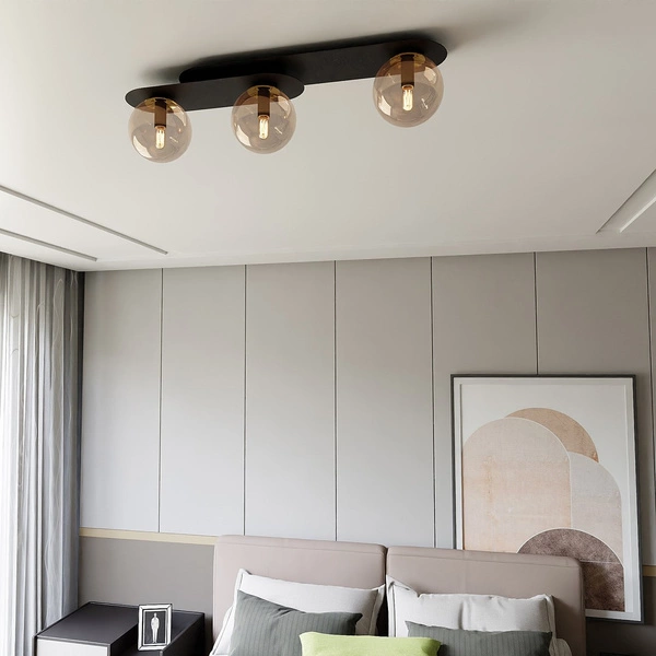 Lampa sufitowa Emibig PLAZA 3 Czarny/MIODOWY 1120/3