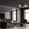Lampa wisząca Roma 3, czarna z białymi kloszami, 3x40W E14
