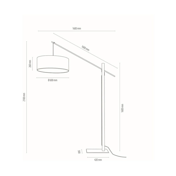 Cecile Lampa Podłogowa 1xE27 60W Czarny/Orzech/Czarny 75032904