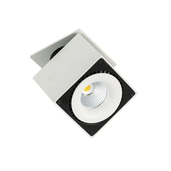 Spot sufitowy wpuszczany Sevilla Square Recessed 28W LED ciepła biel 3000K | biały/czarny