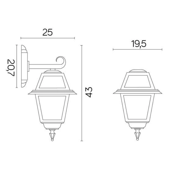 Kinkiet klasyczny zewnętrzny Witraż K 3012/1/NC | czarny