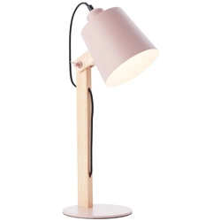 Lampa stojąca Brilliant Swivel 1x30W E27 Różowy Metal/Drewno