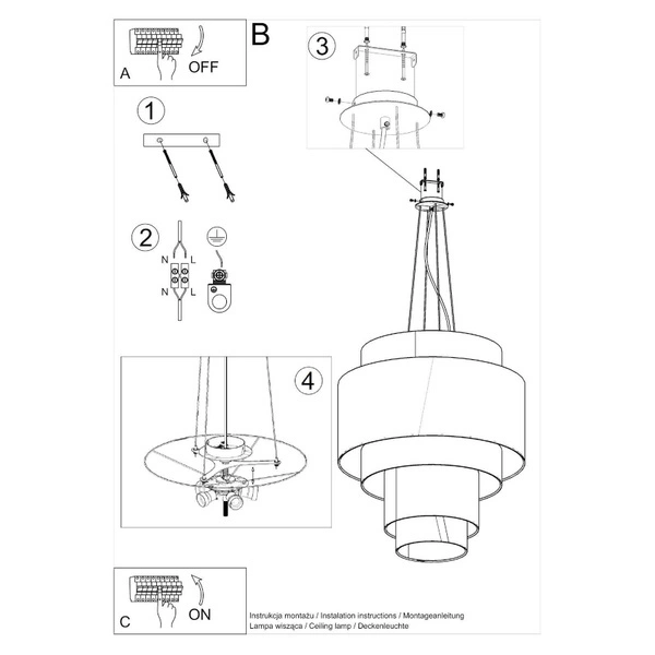Żyrandol REFLEXION 80, SL.0832, biały, 7x60W E27