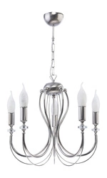 Klasyczny Żyrandol MELANI wys. 68cm 5xE14 11W IP20 | Srebrny