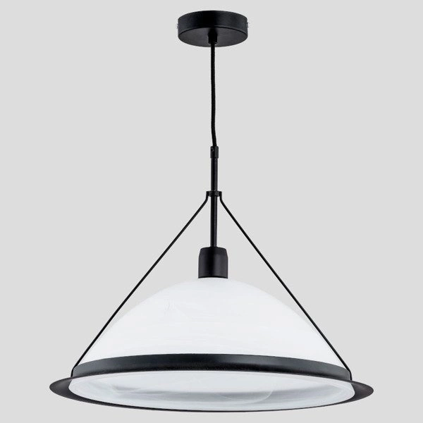Lampa wisząca ALFA WASA BIAŁO-CZARNA 1xE27 44cm | 60534