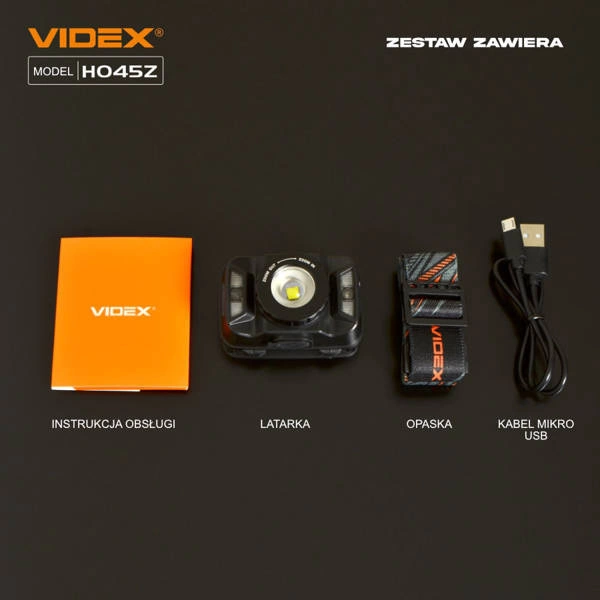 Latarka LED czołowa 5W IP65 5000K ZOOM zasięg 53m | czarny