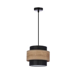 Lampa wisząca TWIN, 31-17871, czarny/drewno, 1x40W E27