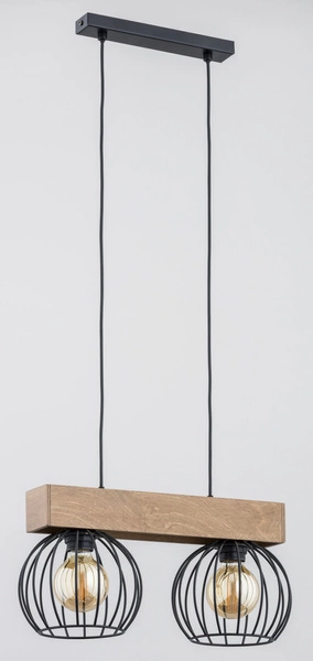 Lampa wisząca ALFA ARIZAN SLIM DREWNIANA 2xE27 18cm | 28172