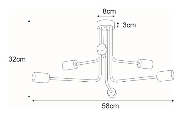 Lampa sufitowa K-4041 z serii PEKA