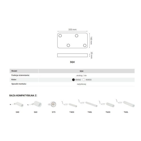 Baza montażowa potrójna systemu ARDIZONE LI3-T2 czarna ściemnialna DIM
