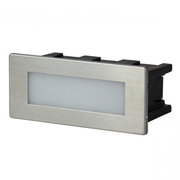 Zewnętrzna lampa wpuszczana nad schody i podjazd Mur Led Inox E 04 | szary inox