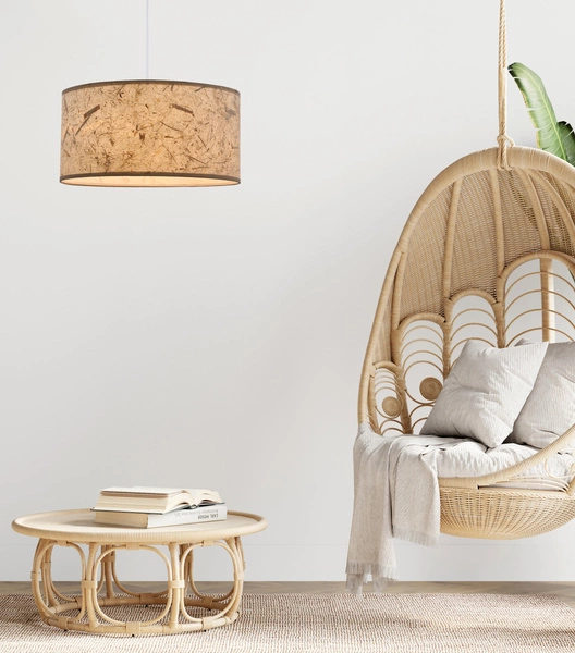 Lampa wisząca PAPIRUS, 31-17956, biały/beżowy, 1x60W E27